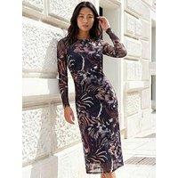 Roman Petite Abstract Mesh Dress