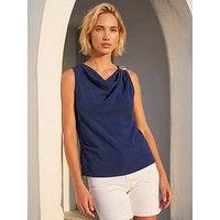 Roman Embellished Shoulder Drape Top