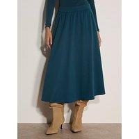 Apricot Womens Elasticated Waist Floaty Midi Skirt - Green