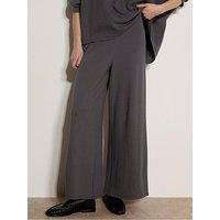 Apricot Womens Waffle Clean Waist Wide Leg Joggers - Grey