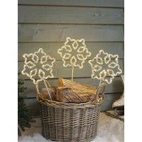 Lights4Fun Set Of 3 Acrylic Snowflake Stake Lights