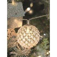 Lights4Fun Set Of 10 Led Glass Snowball String Lights