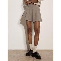 Apricot Womens Mini Check Pleated Tailored Mini Skirt - Brown