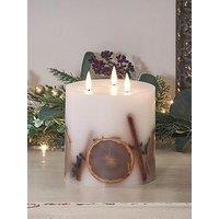 Lights4Fun Truglow Led 3 Wick Winter Candle