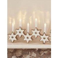 Lights4Fun Wooden Star Candle Bridge