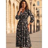 Roman Floral Print Midi Dress