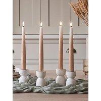 Lights4Fun Set Of 4 Bronze Ombre Truglow Remote Control Led Taper Candles