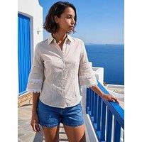 Roman Dusk Stripe Frill Blouse