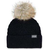 Abercrombie & Fitch Girls Chunky Knit Pom Turn-Up Beanie Hat - Black