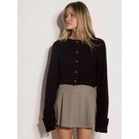 Apricot Womens Chunky Knitted Cardigan - Black