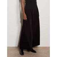 Apricot Womens Wide Leg Pleat High Waist Tailor Trousers - Black