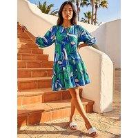 Roman Tiered Tie Front Dress
