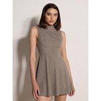 Apricot Womens Fit & Flare Seam Detail Mini Dress - Brown