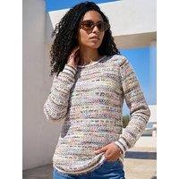Roman Space Dye Curved Hem Knit Jumper