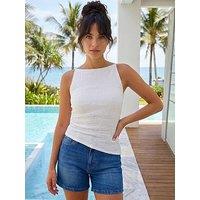 Roman Dusk Textured Ruched Top