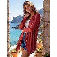 Roman Waterfall Front Jersey Knit Cardigan