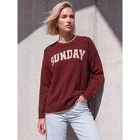 Roman Sunday Slogan Knit Jumper