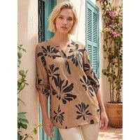 Roman Floral V-Neck Top