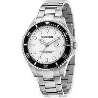 Sector 230 43Mm 3H Whi Sil Dial Stainless Steel Bracelet