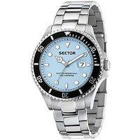 Sector 230 43Mm 3H L.Blue Dial Stainless Steel Bracelet