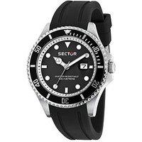 Sector 230 43Mm 3H Black Dial Black Strap