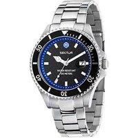 Sector 230 Inter 43Mm Black Dial Stainless Steel Bracelet
