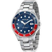 Sector 230 43Mm 3H Blue Dial Stainless Steel Bracelet