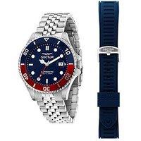 Sector 230 43Mm Auto 3H Blue Dial Stainless Steel Bracelet And Additional Blue Silicone Strap