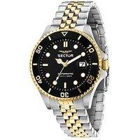 Sector 230 43Mm Auto 3H Black Dial Stainless Steel/Yellow Gold Bracelet