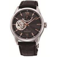 Orient Contemporary Semi Skeleton Black Dial Black Leather