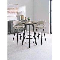 The Very Collection Oslo 70Cm High Bar Table & 2 Aurelia Fabric Bar Stools - Fsc Certified