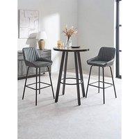 The Very Collection Oslo 70Cm High Bar Table & 2 Marlow Faux Leather Bar Stools - Fsc Certified
