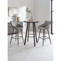 The Very Collection Oslo 70Cm High Bar Table & 2 Dahlia Velvet Bar Stools - Fsc Certified