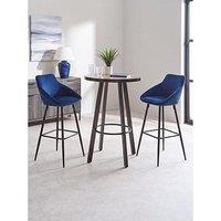 The Very Collection Oslo 70Cm High Bar Table & 2 Dahlia Velvet Bar Stools - Fsc Certified