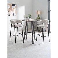 The Very Collection Oslo 70Cm High Bar Table & 2 Romie Bar Stools - Fsc Certified