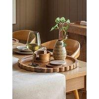 Gallery Direct Scallop Round Mango Wood Board 400X400X25Mm