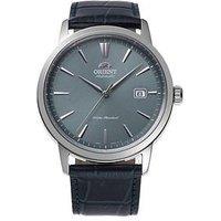 Orient Classic Grey Dial Steel Black Leather Strap