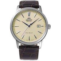 Orient Classic Cream Dial Steel Brown Leather Strap