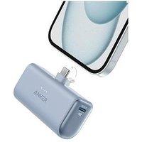 Anker Nano Power Bank, 5,000Mah Mini Portable Charger 22.5W Output With Built-In Usb-C Connector, Blue