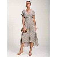 Jolie Moi Check Print Maxi Dress - Blue