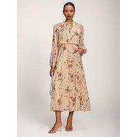 Jolie Moi Chiffon Tie Neckline Midaxi Dress - Yellow