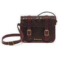 Dr Martens 7 Inch Floral Emboss Crazy Horse Leather Satchel - Red