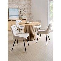 The Very Collection Harlow 110Cm Round Dining Table And 4 Alisha Woven Dining Chairs - Fsc Certified