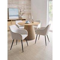 The Very Collection Harlow 110Cm Round Dining Table And 4 Aurelia Boucle Dining Chairs - Fsc Certified