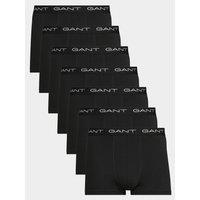 Gant Mens 7 Pack Gant Logo Waistband Trunks - Black