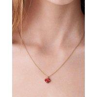Kate Spade New York Womens Mini Flower Cz Pendant Necklace - Red
