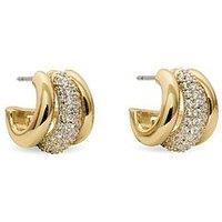 Kate Spade New York Womens Trio Pave Cubic Zirconia Huggie Earrings - Gold
