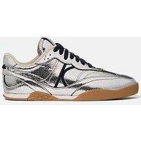Kate Spade New York Drift Crackled Metallic Leather Sneaker - Silver