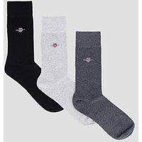 Gant Mens 3 Pack Cotton-Rich Stretch Crew Socks - Assorted