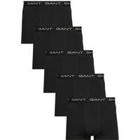 Gant Mens 5 Pack Cotton Stretch Logo Waistband Trunks - Black